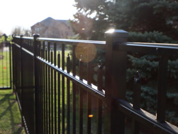 Aluminum fence in indianapolis backyard