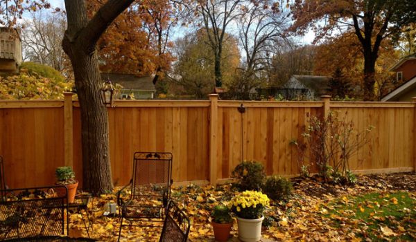 solid privacy wooden fence installed by timber ridge fence company in glen fisher indiana backyard